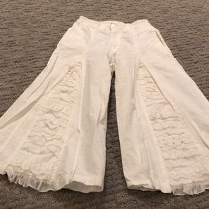 Jottum white cotton/ lace pants US 8/ EUR 128
